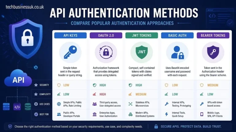 API authentication methods comparison diagram