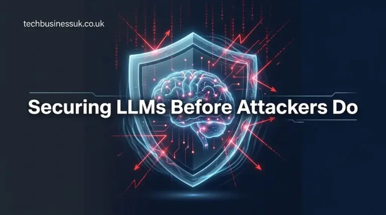 AI red teaming concept showing a glowing digital shield protecting a large language model from prompt injection vectors and adversarial cyber attacks.