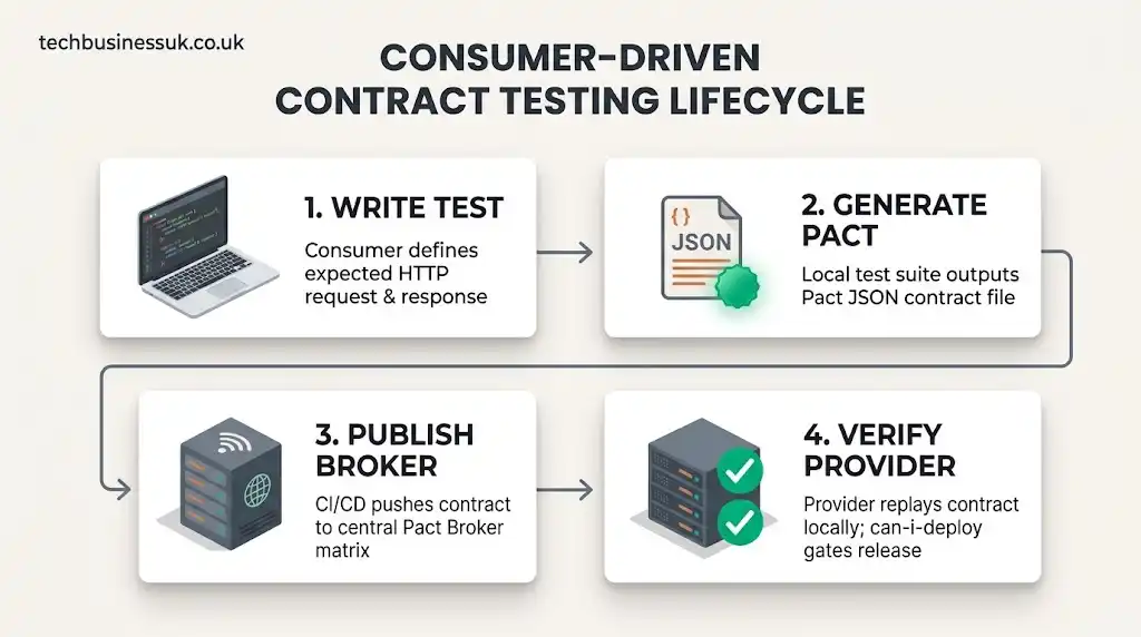 Feature / Dimension
Consumer-Driven Contract Testing (Pact)
Schema Validation (OpenAPI 3.1)
E2E Staging Testing
Primary Focus
Client-provider compatibility
Structural API specification
System workflow verification
Execution Trigger
Local pre-commit / Pull Request
Build / Compile step
Post-deployment integration step
Network Overhead
Zero (In-memory mock HTTP)
Low (Static evaluation)
High (Real network connections)
Catches Breaking Changes
Before code merge
Post-compilation / Linting
Post-deployment to staging
State Verification
Yes (Via Provider States)
No (Purely structural)
Yes (Live database execution)