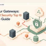 Isometric diagram of a secure API network shield representing the OWASP API security top 10 enterprise guide.